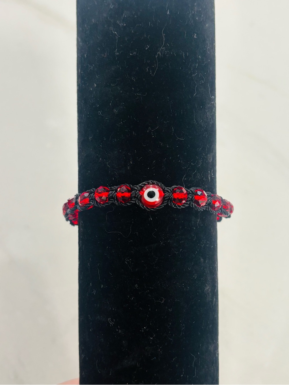 Red Evil Eye Bracelet - Protection & Good Luck - Adjustable Macrame Knot
